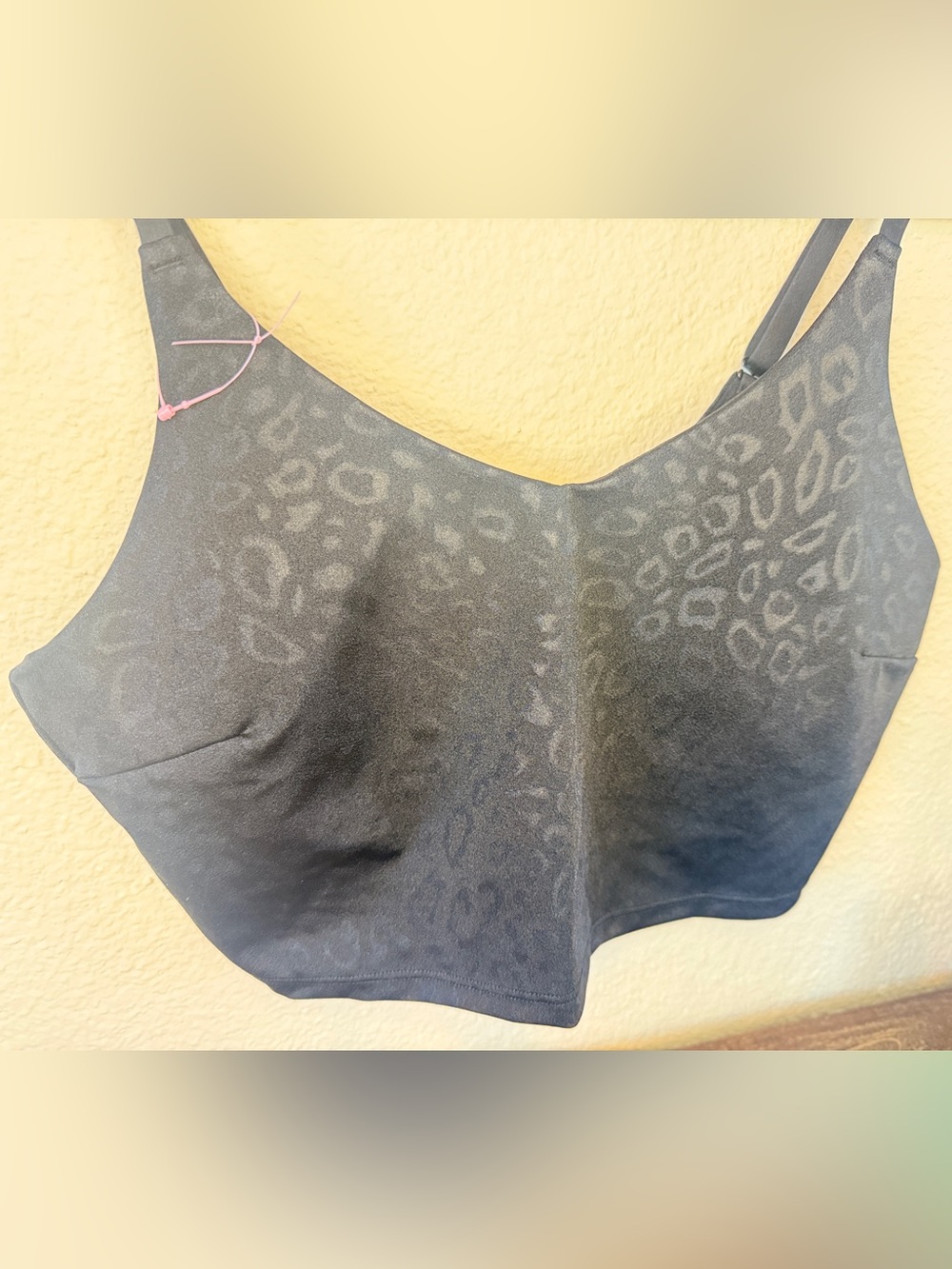 Athleta V-Neck Black Embossed Sports Bra - Size SP - Picture 3 of 13